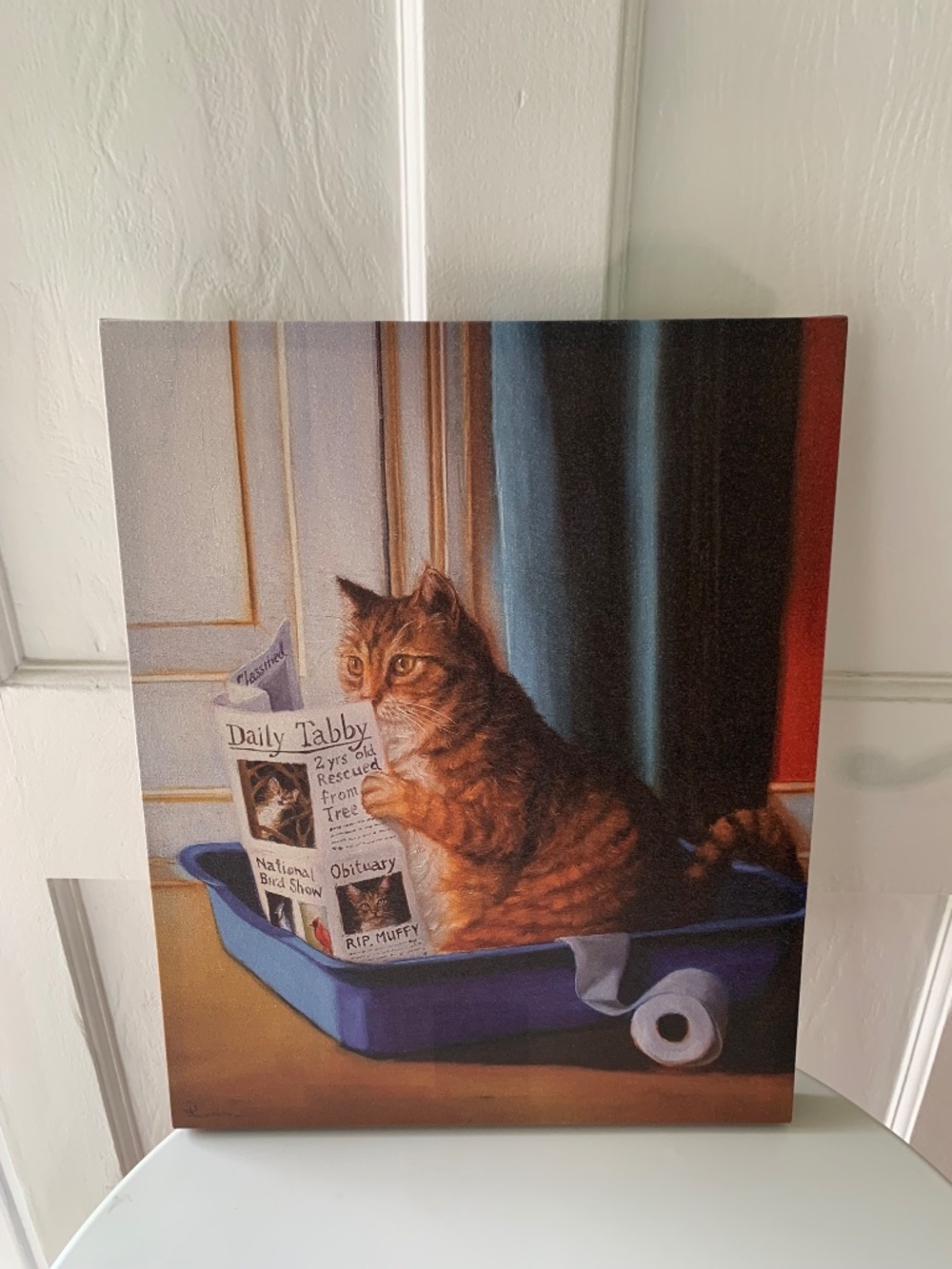 Kitty Cat In A Box by Lucia Heffernan Giclee Canvas Print 16.175” x 19.5”